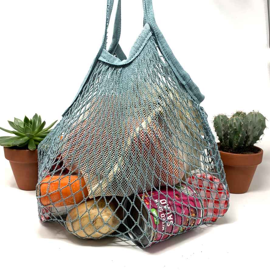 Natural Mesh Cotton Shopping Bag - Long handle