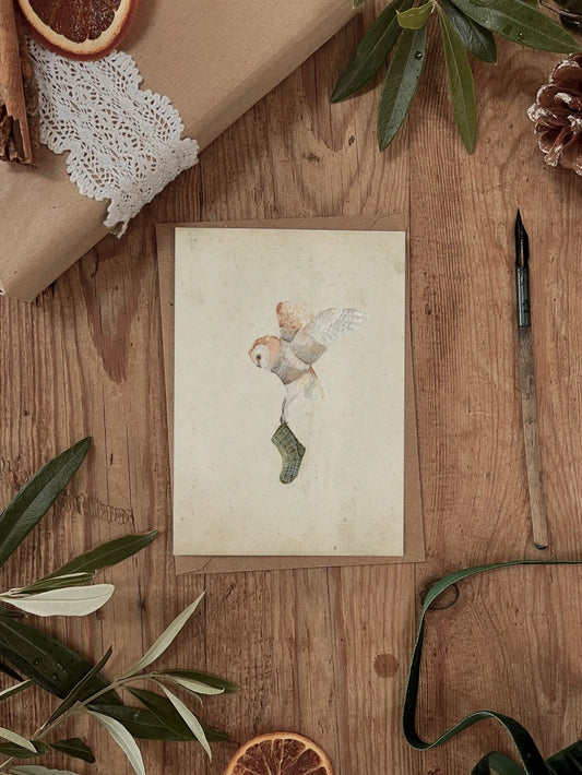 Cosy Winter Owl Christmas Card