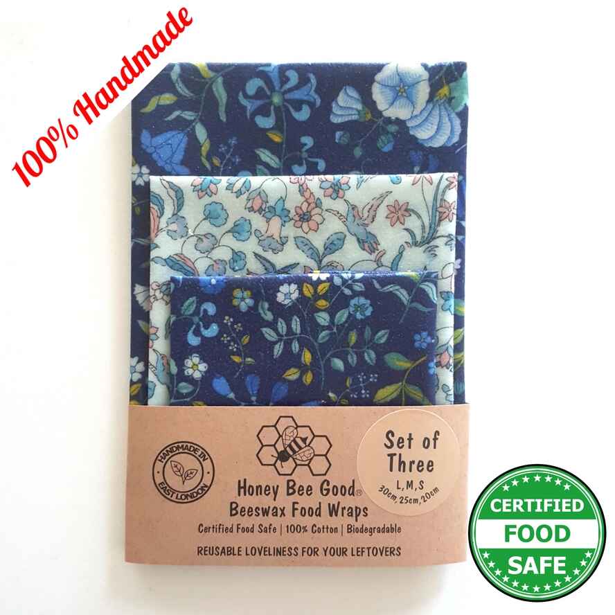 Handmade Beeswax Food Wraps (Set of 3, S, M,L)