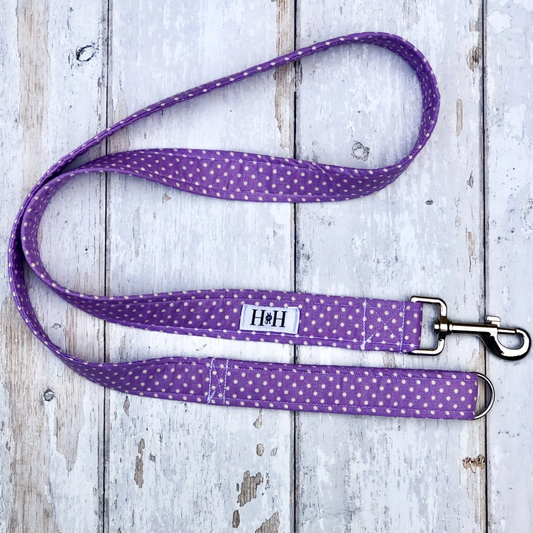 Pet Lead - Lilac Polka Dot