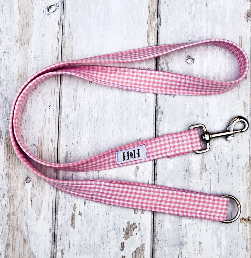 Pet Lead - Pink Gingham