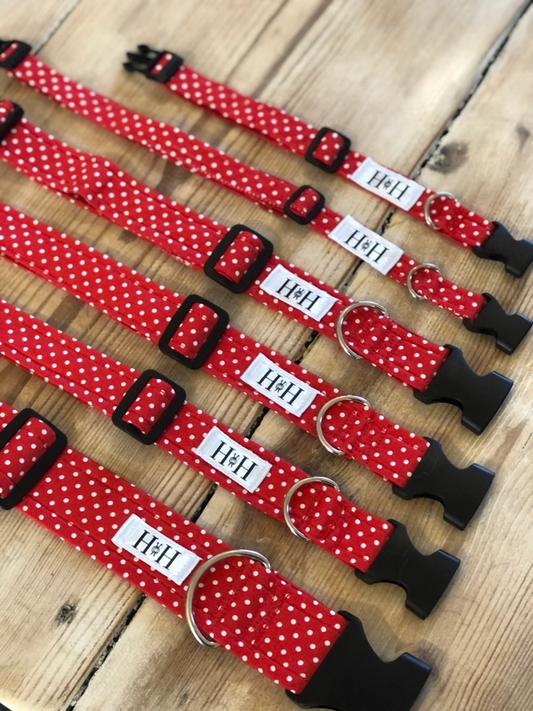 Pet Collar - Red Polka Dot